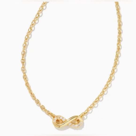 Kendra Scott Jewelry - Annie Gold Infinity Pendant
Necklace in White Crystal